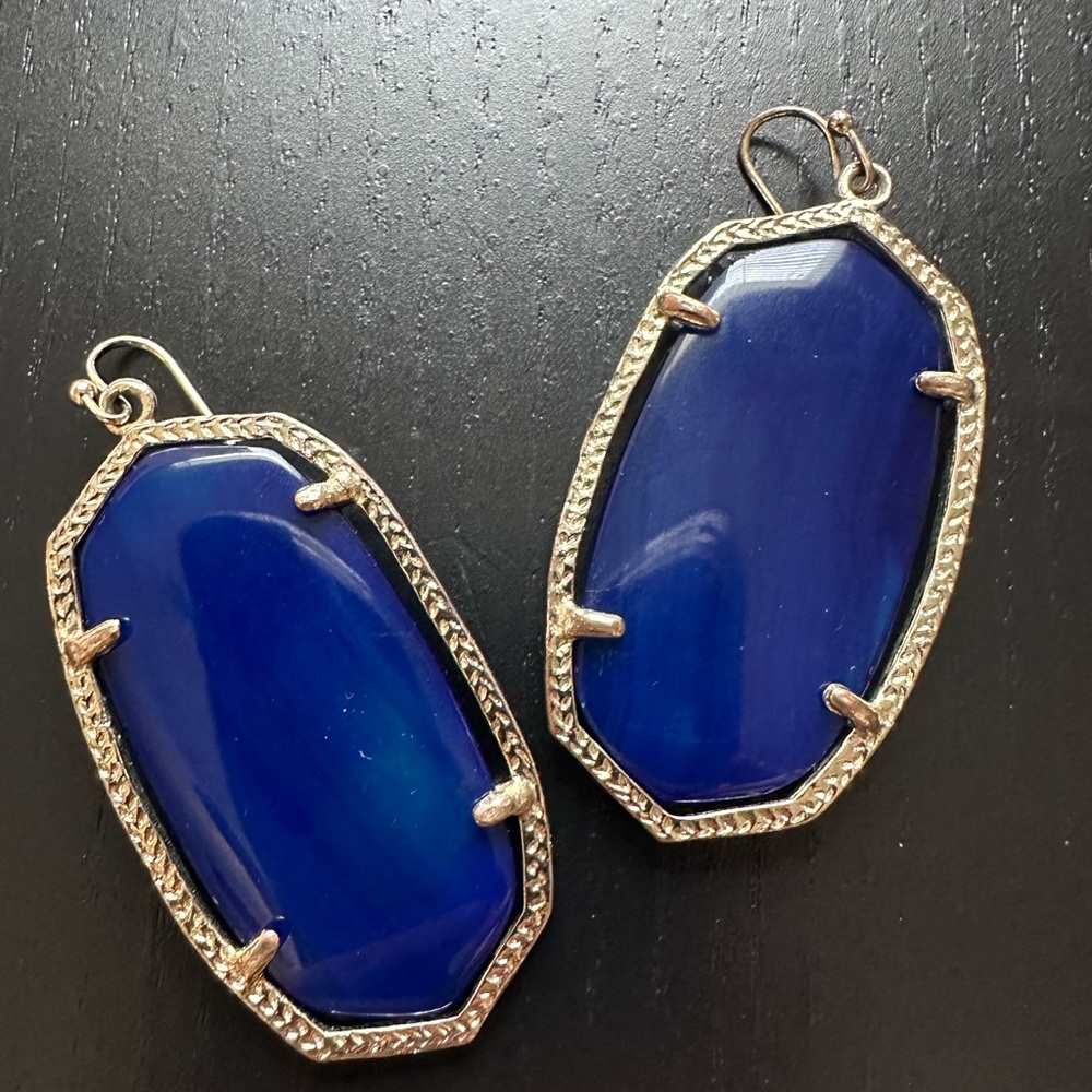 Elegant Blue and Gold Earrings